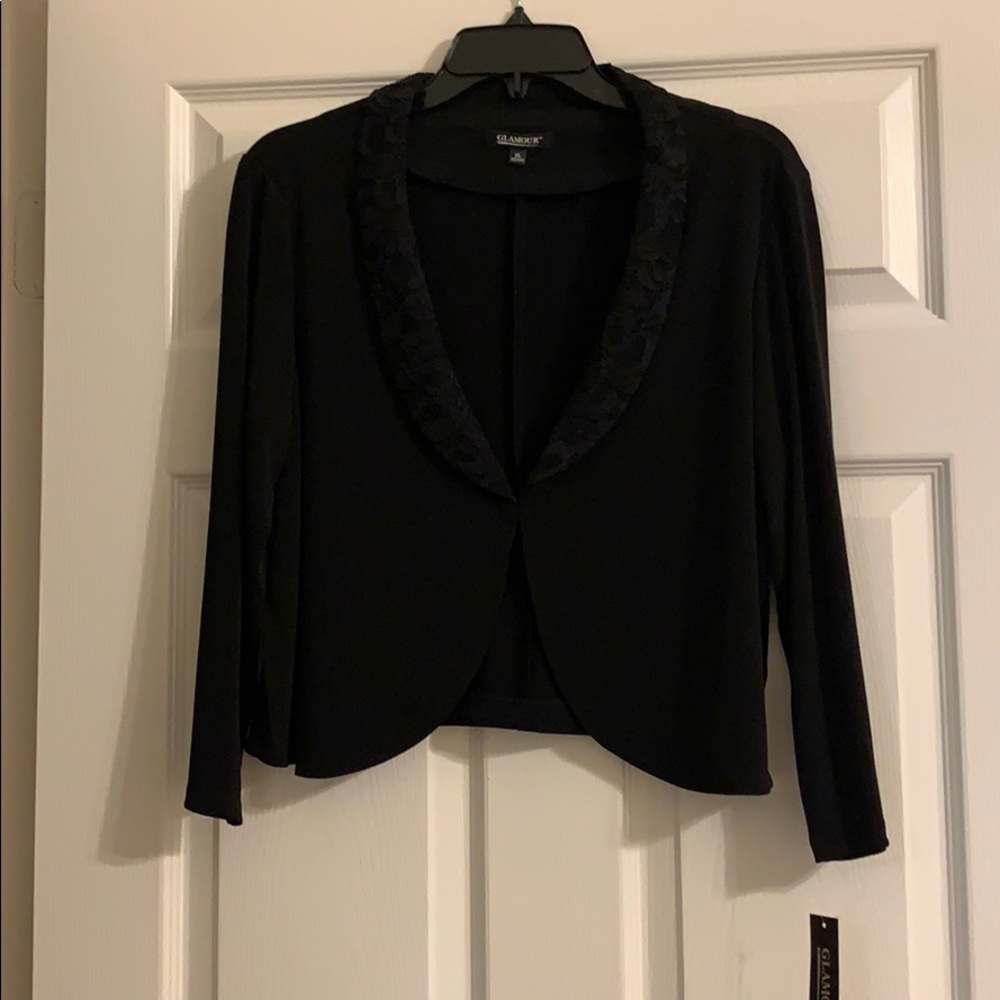 Lace Trimmed Black Shrug